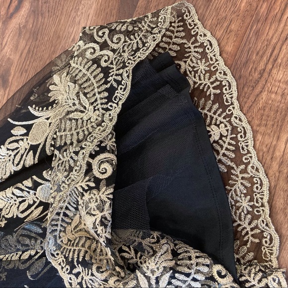 Altar’d state M black gold embroidered FNF dress - Picture 16 of 16